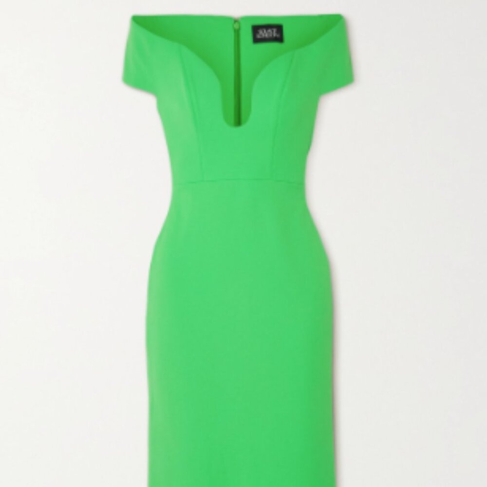 Solace London Marlowe off-the-shoulder crepe gown